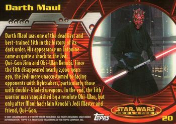 2001 Topps Star Wars Evolution #20 Darth Maul Back