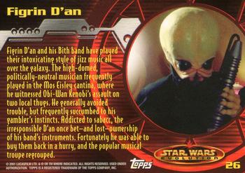 2001 Topps Star Wars Evolution #26 Figrin D'an Back