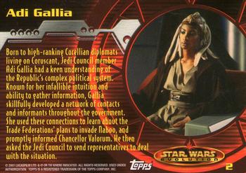 2001 Topps Star Wars Evolution #2 Adi Gallia Back