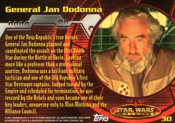 2001 Topps Star Wars Evolution #30 General Jan Dodonna Back