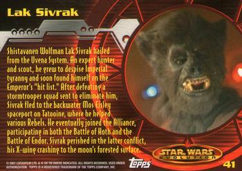 2001 Topps Star Wars Evolution #41 Lak Sivrak Back
