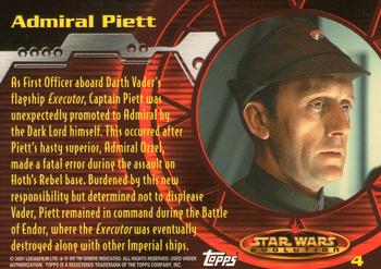 2001 Topps Star Wars Evolution #4 Admiral Piett Back