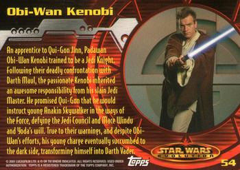 2001 Topps Star Wars Evolution #54 Obi-Wan Kenobi Back