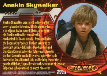 2001 Topps Star Wars Evolution #5 Anakin Skywalker Back