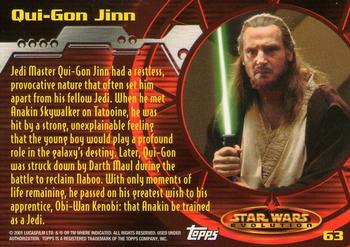2001 Topps Star Wars Evolution #63 Qui-Gon Jinn Back