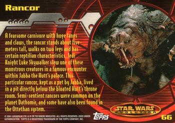 2001 Topps Star Wars Evolution #66 Rancor Back