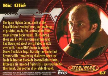2001 Topps Star Wars Evolution #67 Ric Oliè Back