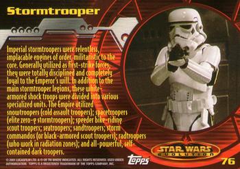 2001 Topps Star Wars Evolution #76 Stormtrooper Back