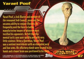 2001 Topps Star Wars Evolution #87 Yarael Poof Back