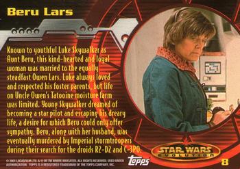 2001 Topps Star Wars Evolution #8 Beru Lars Back