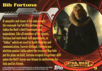 2001 Topps Star Wars Evolution #9 Bib Fortuna Back