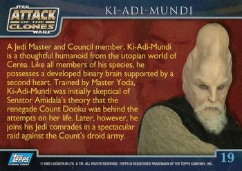 2002 Topps Star Wars: Attack of the Clones #19 Ki-Adi-Mundi Back