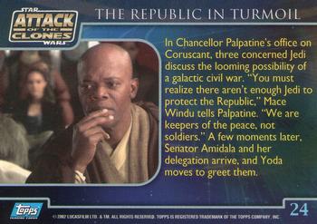 2002 Topps Star Wars: Attack of the Clones #24 The Republic In Turmoil Back