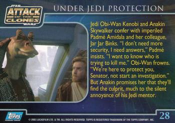 2002 Topps Star Wars: Attack of the Clones #28 Under Jedi Protection Back