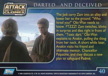 2002 Topps Star Wars: Attack of the Clones #40 Darted...And Deceived Back