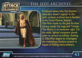 2002 Topps Star Wars: Attack of the Clones #43 The Jedi Archives Back