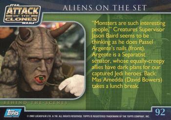 2002 Topps Star Wars: Attack of the Clones #92 Aliens On The Set Back