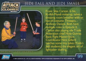 2002 Topps Star Wars: Attack of the Clones #99 Jedi Tall And Jedi Small Back