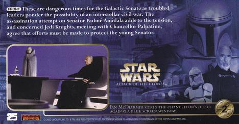 2002 Topps Star Wars: Attack of the Clones Widevision #2 Amidala And Her Jedi Allies Back