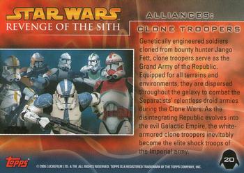 2005 Topps Star Wars Revenge of the Sith #20 Clone Troopers Back