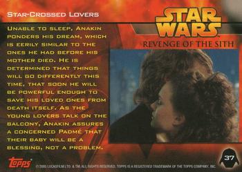 2005 Topps Star Wars Revenge of the Sith #37 Star-Crossed Lovers Back
