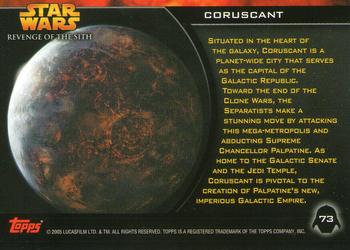 2005 Topps Star Wars Revenge of the Sith #73 Coruscant Back
