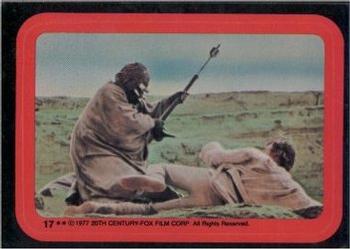 1977 Topps Star Wars - Stickers #17 Threatened by Sand People! Front
