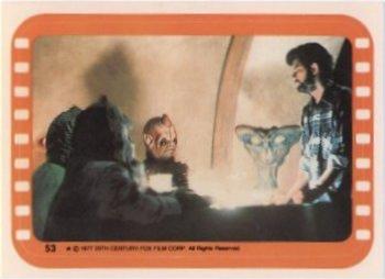 1977 Topps Star Wars - Stickers #53 Directing the Cantina creatures Front