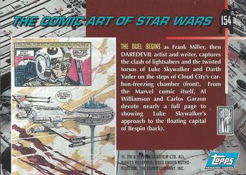 1994 Topps Star Wars Galaxy Series 2 #154 The Duel Begins Back