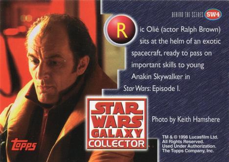 1999 Topps Widevision Star Wars: Episode I - Promos #SW4 Ric Oliè Back