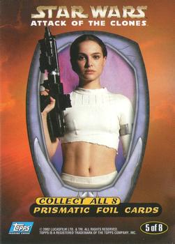 2002 Topps Star Wars: Attack of the Clones - Prismatic Foil #5 Padme Amidala Back