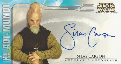 2002 Topps Star Wars: Attack of the Clones Widevision - Autographs #NNO Silas Carson as Ki-Adi-Mundi Front