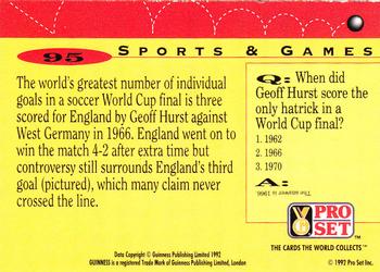 1992 Pro Set Guinness Book of Records #95 World-beating hatrick! Back