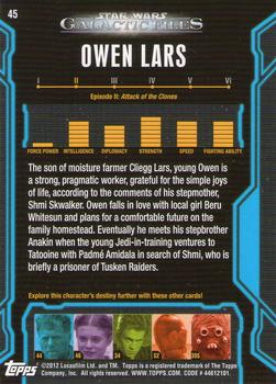 2012 Topps Star Wars: Galactic Files #45 Owen Lars Back