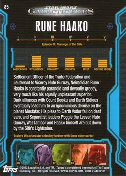2012 Topps Star Wars: Galactic Files #85 Rune Haako Back