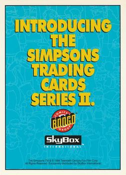 1994 SkyBox The Simpsons Series II - Promos #P1 Introducing The Simpsons Trading Cards Series II Front