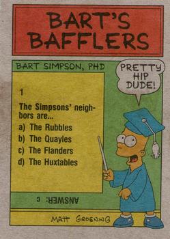 1990 Topps The Simpsons #1 Don't forget your lunches! Back