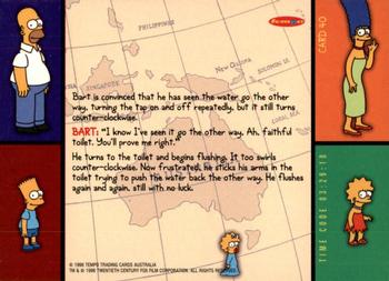 1996 Tempo The Simpsons Down Under #40 (Bart flushing toilet) Back