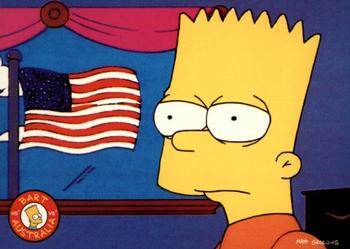 1996 Tempo The Simpsons Down Under #75 (Bart with U.S. flag behind him) Front