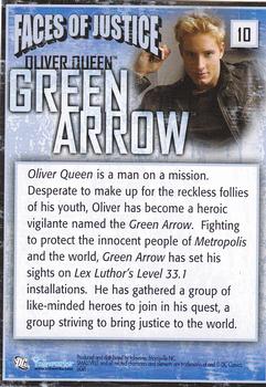 2008 Inkworks Smallville Season 6 #10 Oliver Queen / Green Arrow Back