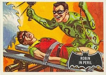 1966 Topps Batman (Black Bat Logo) #42 Robin in Peril Front