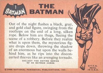 1966 Topps Batman (Black Bat Logo) #1 The Batman Back