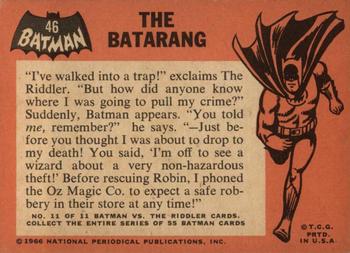 1966 Topps Batman (Black Bat Logo) #46 The Bat-a-Rang Back