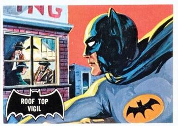 1966 Topps Batman (Black Bat Logo) #5 Roof Top Vigil Front