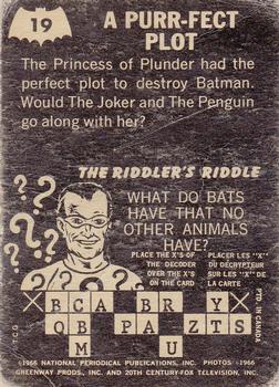 1966 Topps Batman Riddler Back #19 A Purr-Fect Plot Back