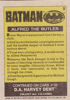 1989 Topps Batman #9 Alfred the Butler Back
