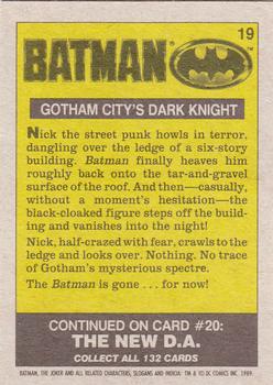 1989 Topps Batman #19 Gotham City's Dark Knight Back