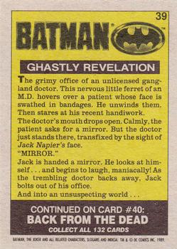 1989 Topps Batman #39 Ghastly Revelation Back