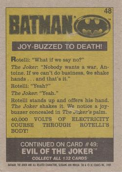 1989 Topps Batman #48 Joy-Buzzed to Death! Back