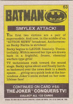 1989 Topps Batman #63 Smylex Attack! Back
